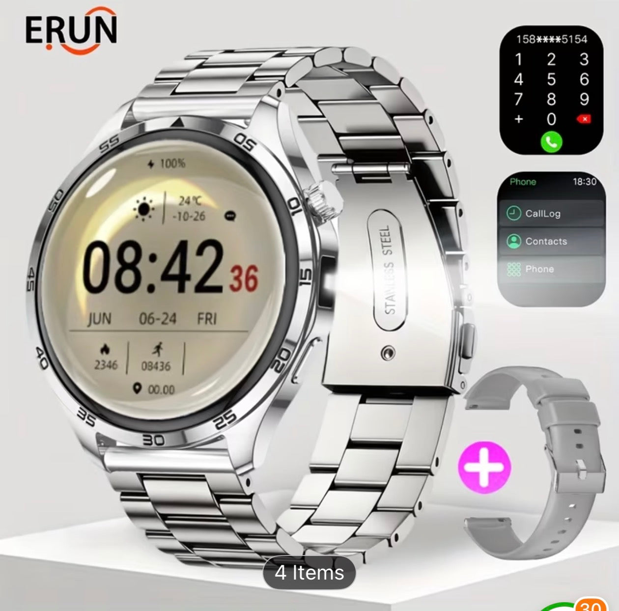 New 1.50-inch Men's Outdoor Sports Smartwatch/Fitness Band - Wireless Calling, Full Touch HD Screen, Multiple Sports Modes, Step and Calorie Counter, USB Rechargeable Silicone Strap - Ideal Gift for Him, Communication Device | Round Face Wat