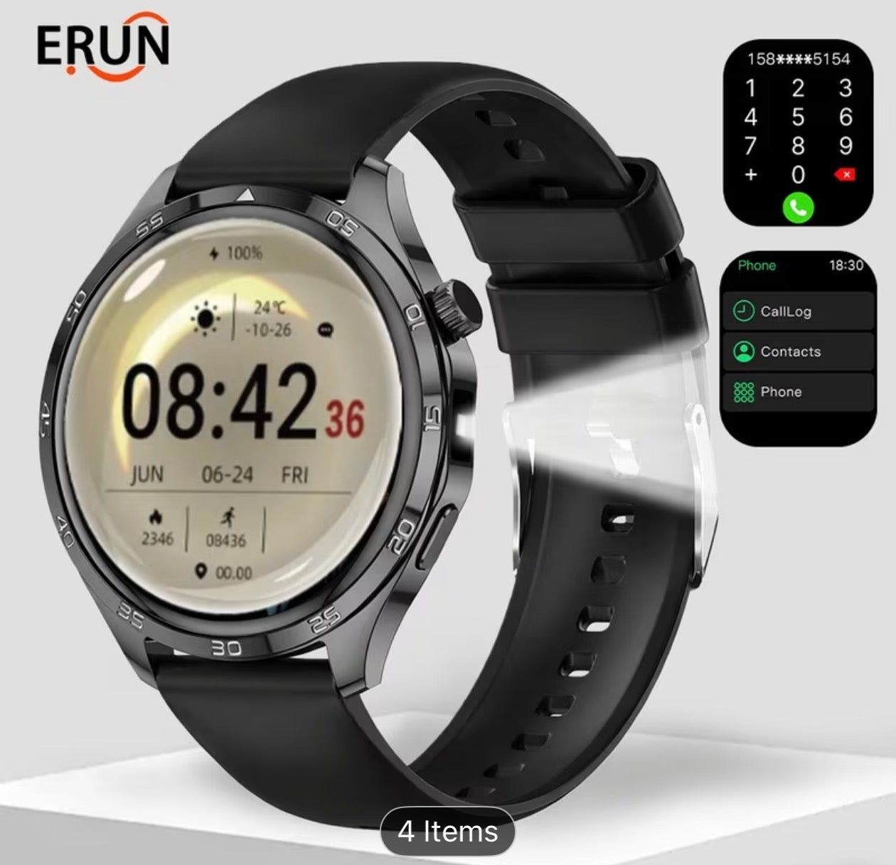 New 1.50-inch Men's Outdoor Sports Smartwatch/Fitness Band - Wireless Calling, Full Touch HD Screen, Multiple Sports Modes, Step and Calorie Counter, USB Rechargeable Silicone Strap - Ideal Gift for Him, Communication Device | Round Face Wat